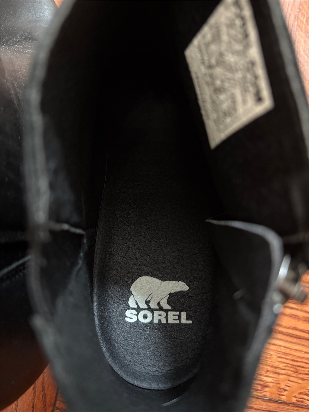 Sorel Black Women's Leather Ankle Booties with Side Zip - Picture 3 of 8